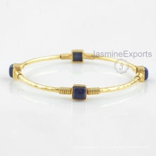 Beautiful 18k Gold Lapis Bangle, 925 Sterling Silver Bangles Jóias para fornecedor de atacado